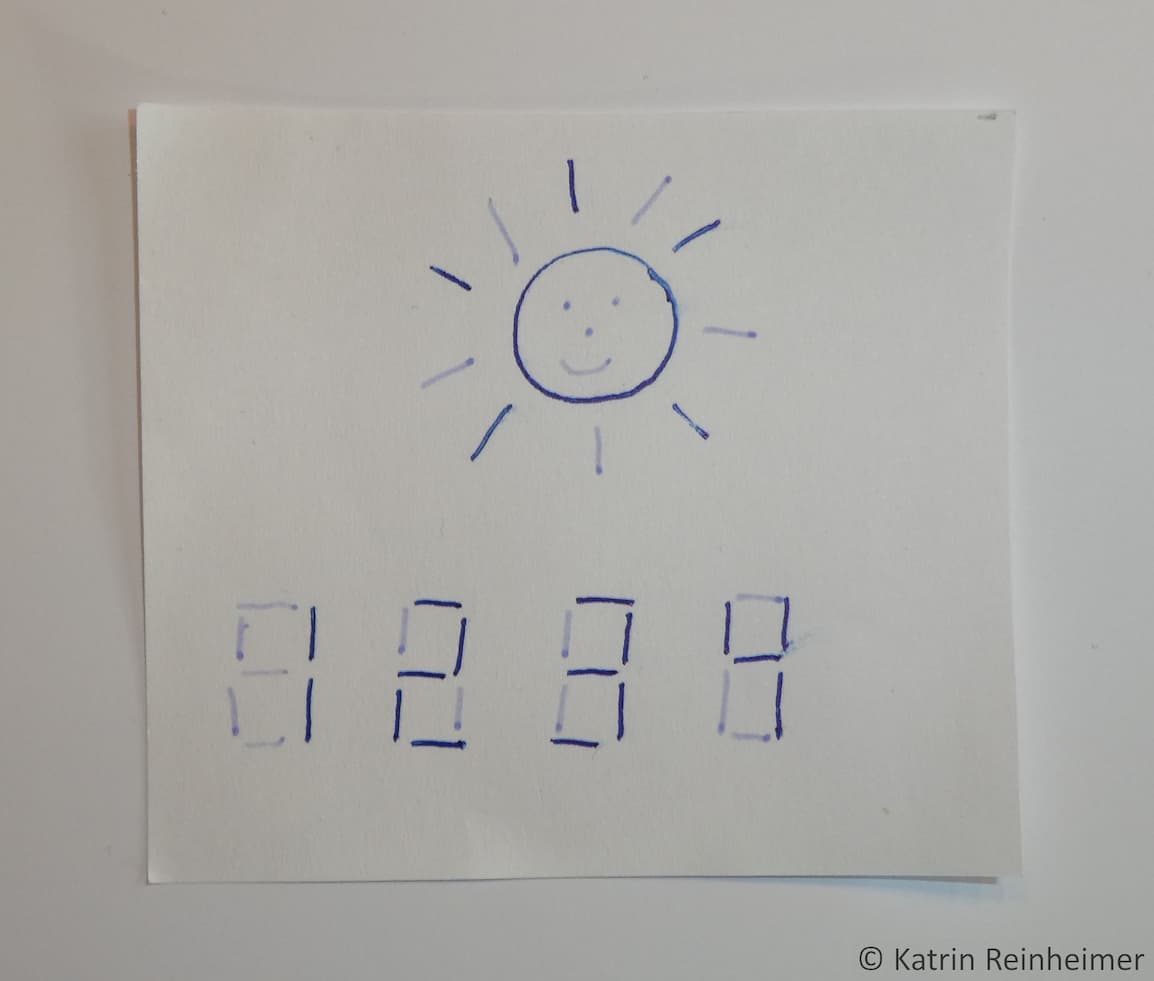 Der günstige thermochrome Stift nach 24 Stunden im Gefrierfach.